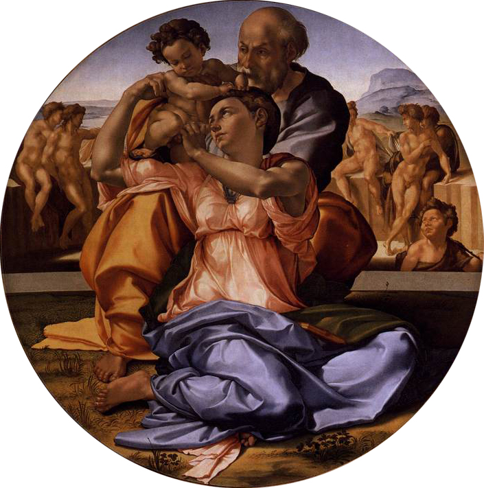 Michelangelo Buonarotti, Tondo Doni, um 1503-1504, Florenz, Uffizien. Quelle: Wikipedia.
